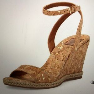 Tory Burch Marion Quilted Cork Wedge - Gold 6.5